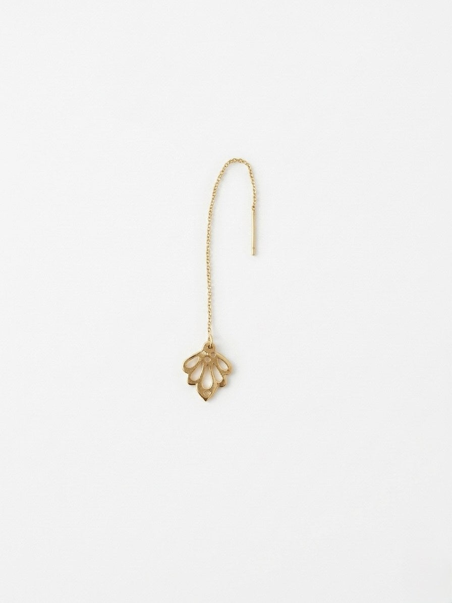 עגילי שירו ארוכים בזהב, עבודת יד – Shira Studio