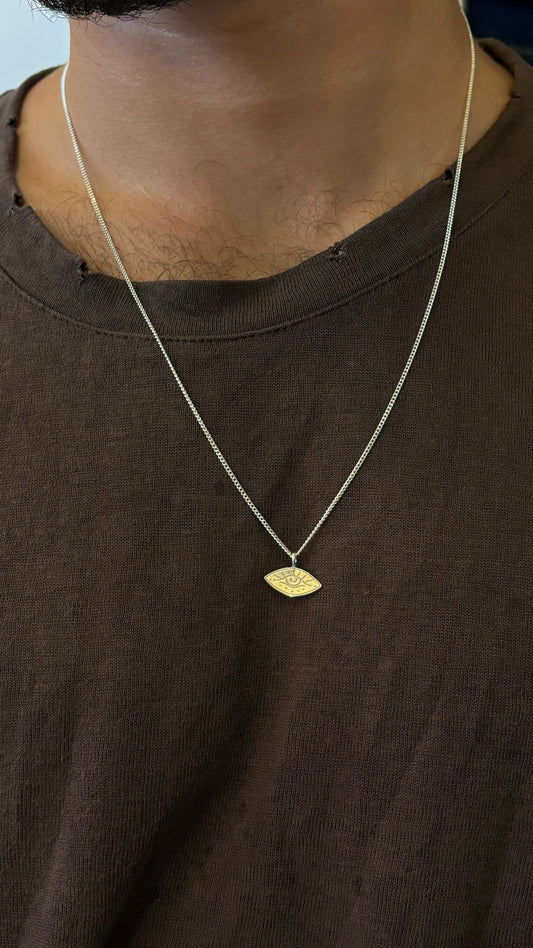 שרשרת עין - גברים בכסף 925, עבודת יד – Shira Studio