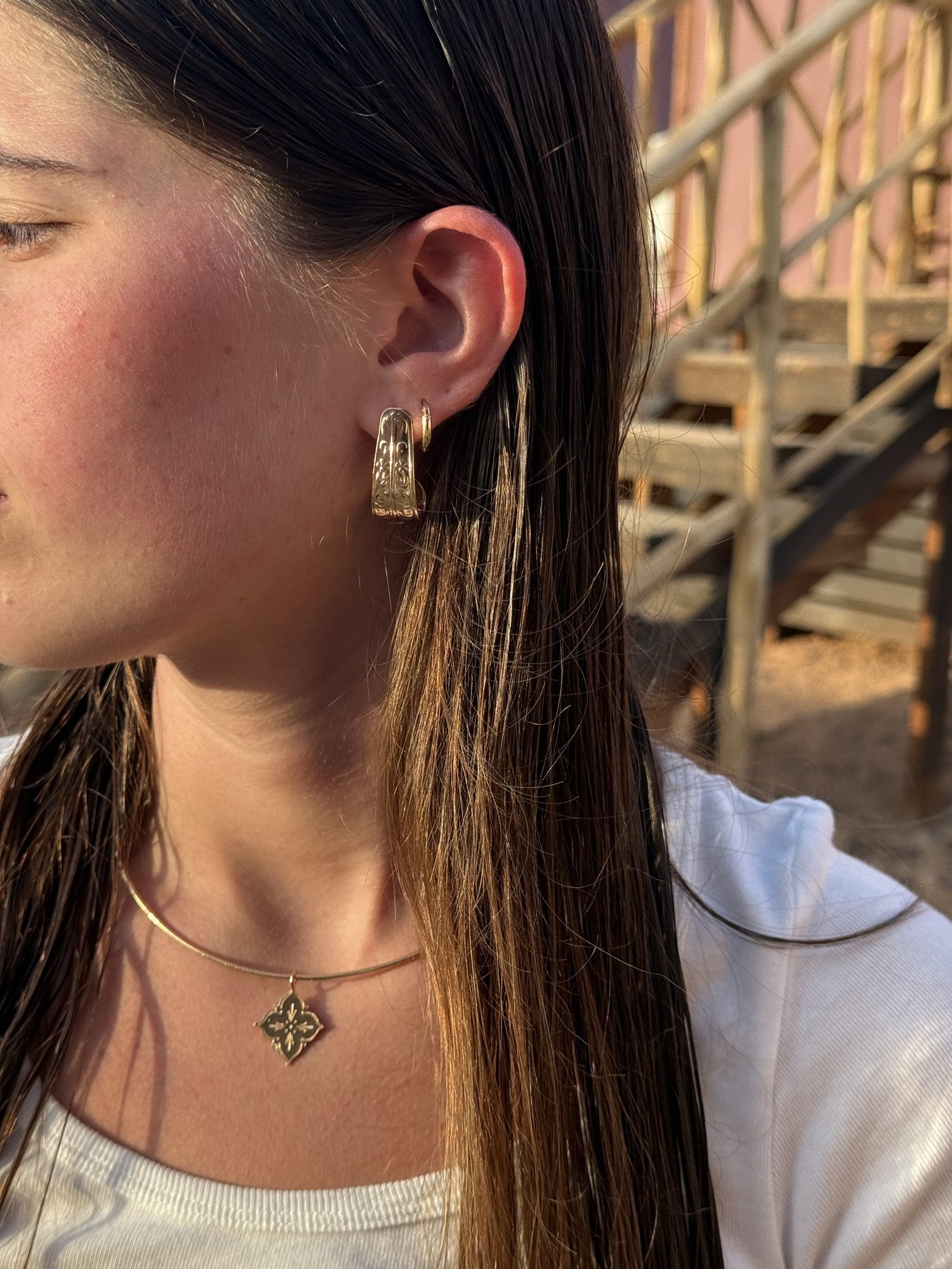 עגילי דוני בזהב, עבודת יד – Shira Studio