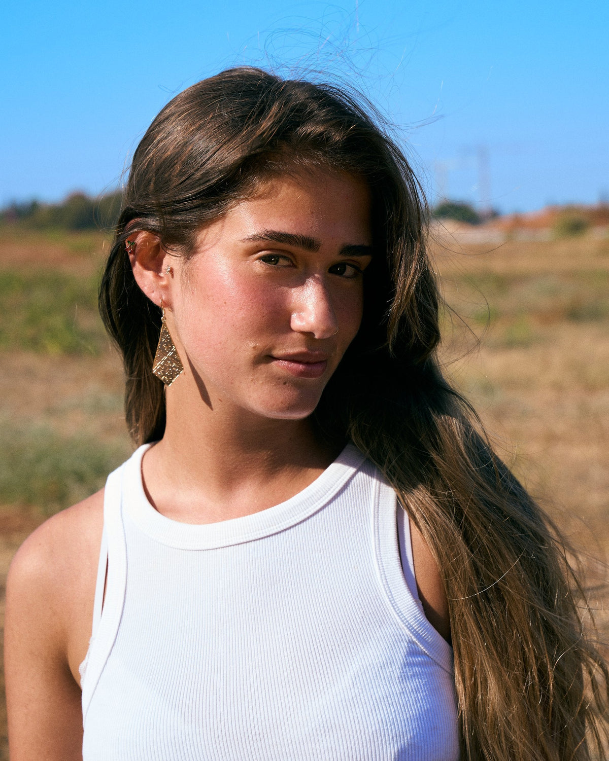 עגילי טרה בזהב, עבודת יד – Shira Studio