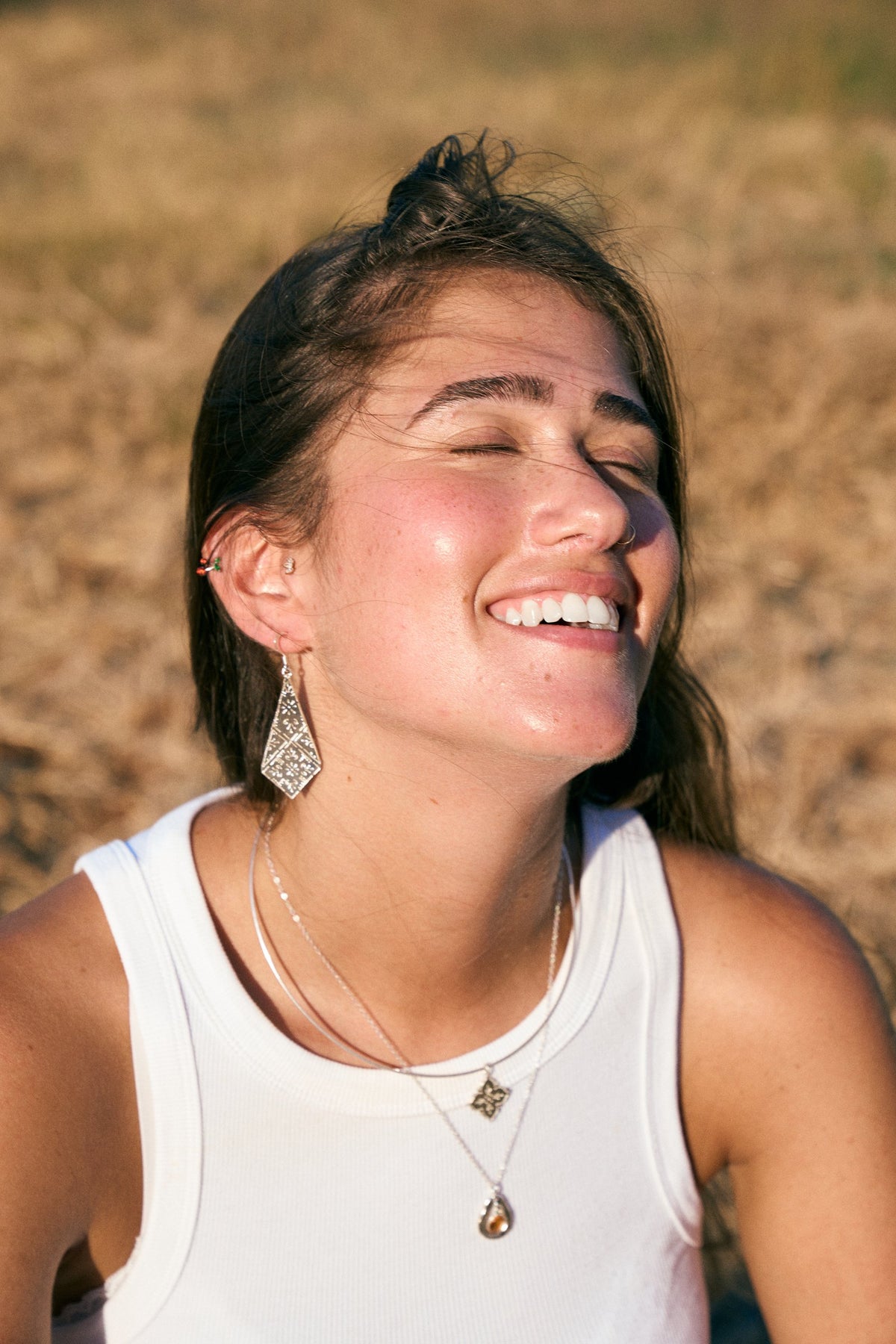עגילי טרה בכסף, עבודת יד – Shira Studio
