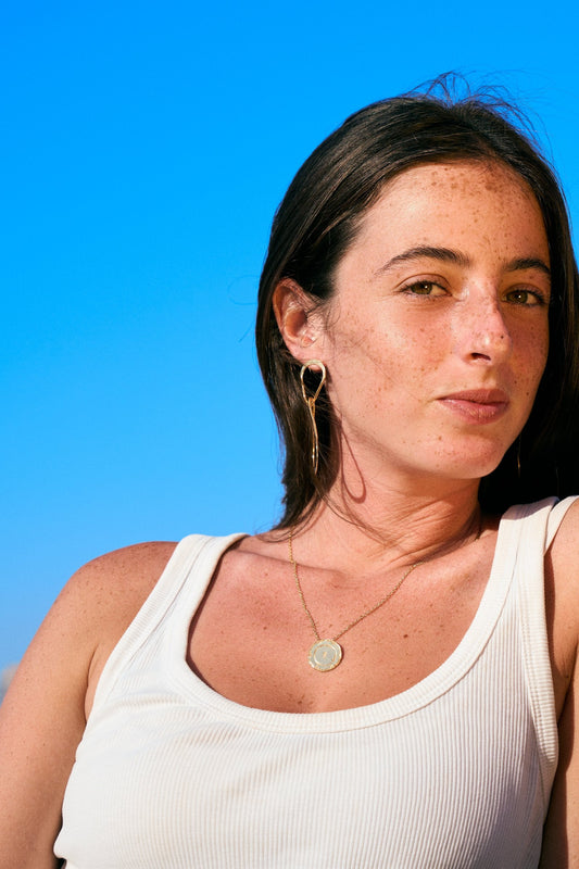 שרשרת צלחת וינטג׳, עבודת יד – Shira Studio